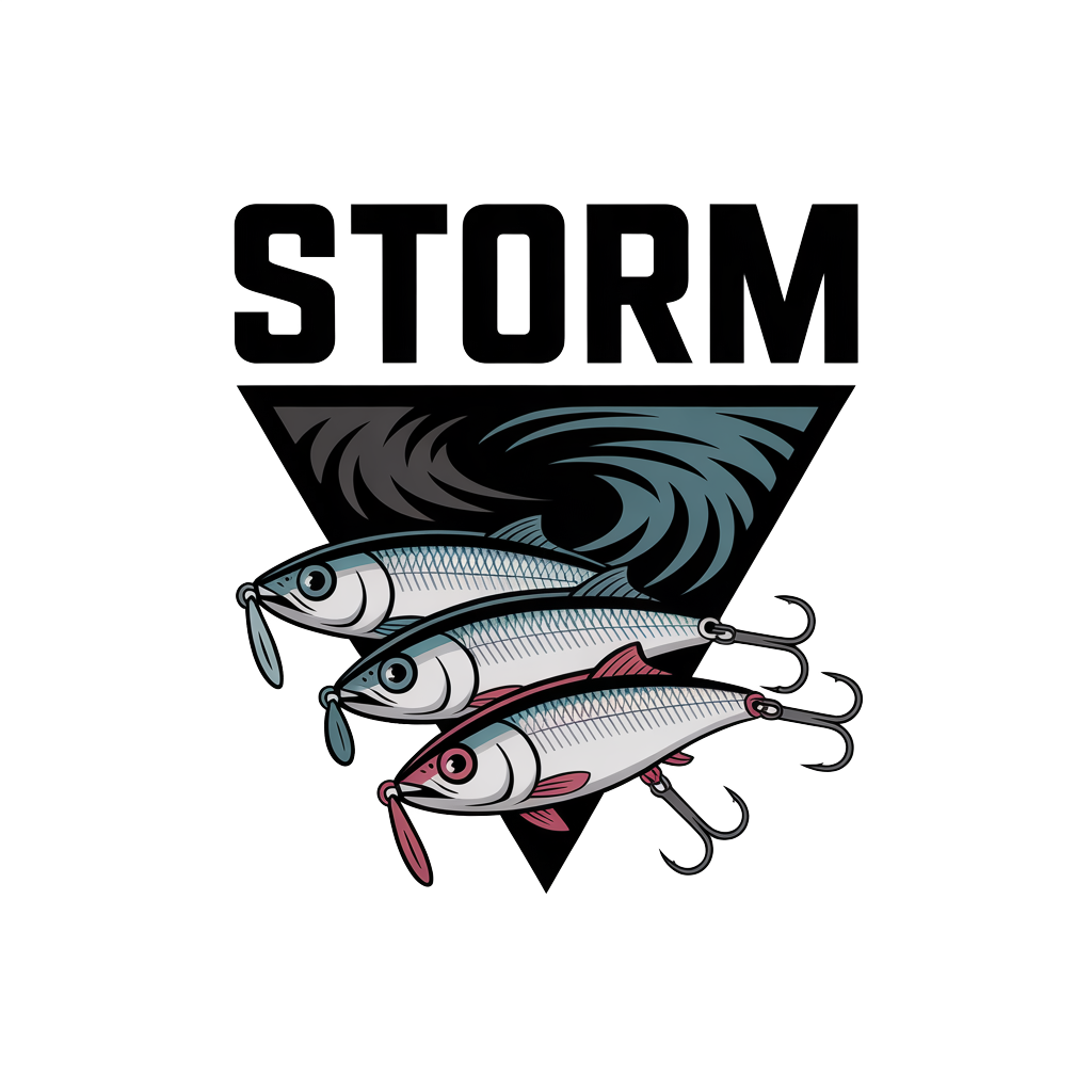Fishing lures with swirling storm design